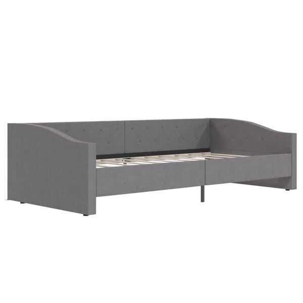 vidaXL Sof&aacute; cama con colch&oacute;n USB de tela gris claro 90x200 cm