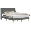 vidaXL Estructura de cama con cabecera Gris oscuro 153 x 203 cm Tela