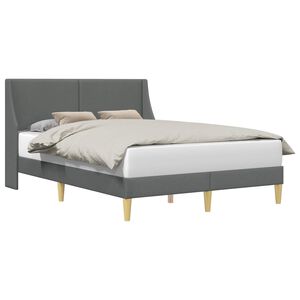 vidaXL Estructura de cama con cabecera Gris oscuro 153 x 203 cm Tela