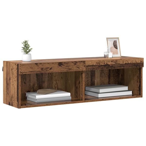 vidaXL Conjunto de mueble de TV con LED Madera Vieja 100 x 30 x 30 cm