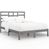 vidaXL Estructura de cama sin colch&oacute;n madera maciza gris 120x200 cm