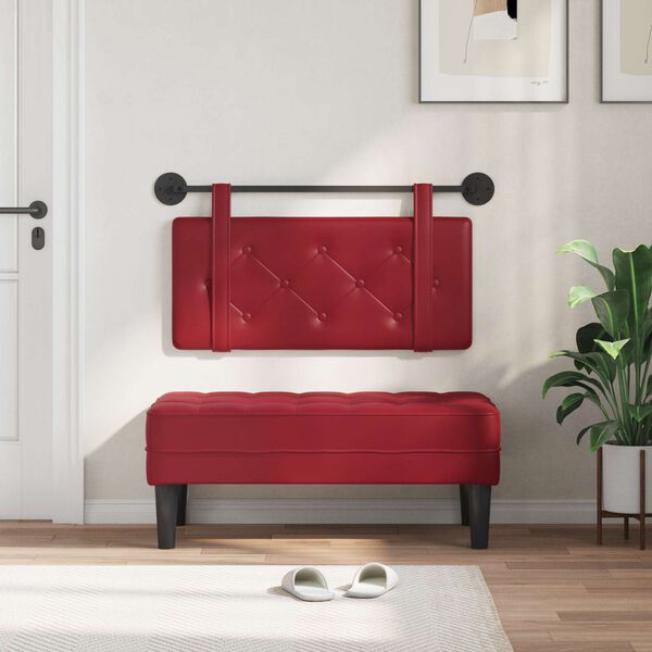 vidaXL Cabecera Colgante Rojo vino 90 cm Cuero sint&eacute;tico