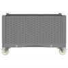vidaXL Jardinera con ruedas PP gris claro 80x50x54 cm