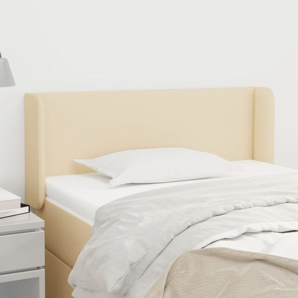 vidaXL Cabecero de tela color crema 93x16x78/88 cm
