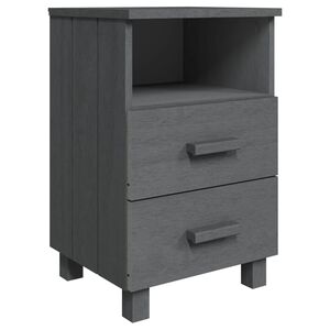 vidaXL Mesita de noche HAMAR madera maciza pino gris oscuro 40x35x62cm