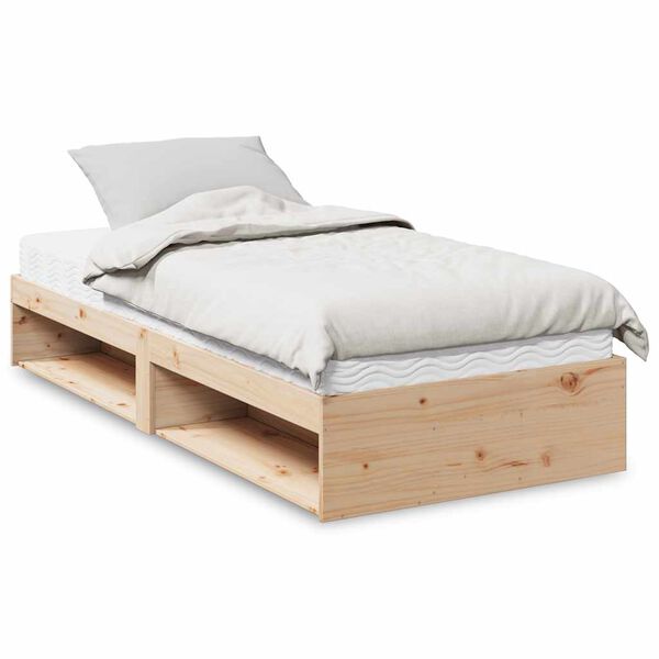 vidaXL Sofá cama con colchón madera maciza de pino 80x200 cm