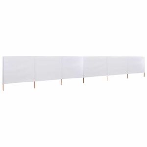 vidaXL Paravientos de playa de 6 paneles de tela 800x80 cm blanco