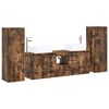 vidaXL Juego de muebles de ba&ntilde;o 5 uds. Roble Ahumado
