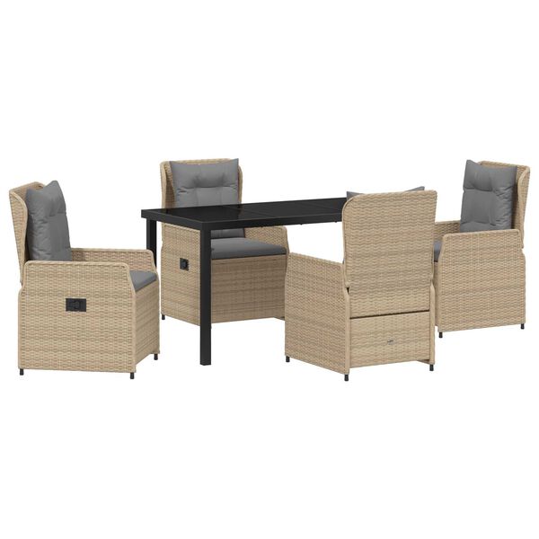 vidaXL Conjunto de Comedor de Jard&iacute;n 5 pcs Beige y Gris Claro