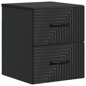 vidaXL Mesita de Noche de Pared con caj&oacute;n Negro 34,5 x 33 x 40 cm