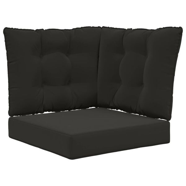 vidaXL Coj&iacute;n para sof&aacute; de exterior 3 pcs Negro Poli&eacute;ster