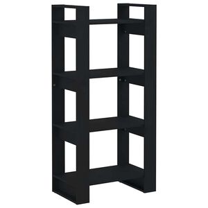 vidaXL Estanter&iacute;a/divisor de espacios madera maciza negro 60x35x125 cm
