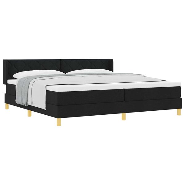 vidaXL Cama tipo Box Spring con colch&oacute;n Negro 200 x 200 cm tela
