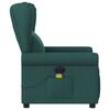 vidaXL Sill&oacute;n reclinable de masaje el&eacute;ctrico tela verde oscuro