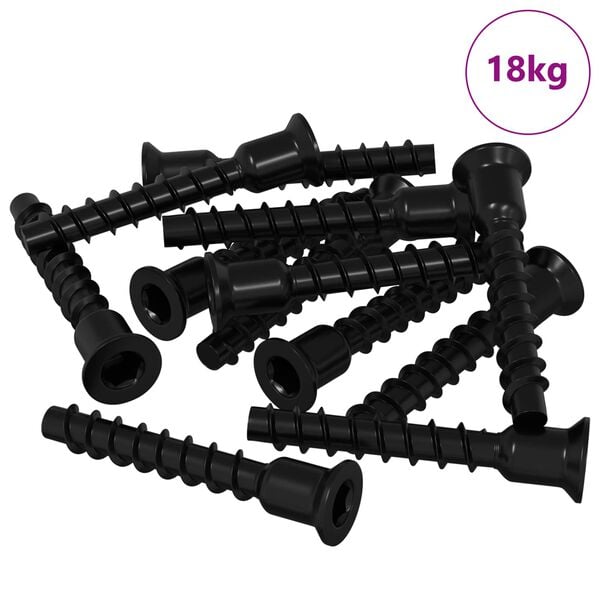 vidaXL Tornillo de Cabeza de Capuch&oacute;n de Enchufe 3072 pcs Negro Hierro