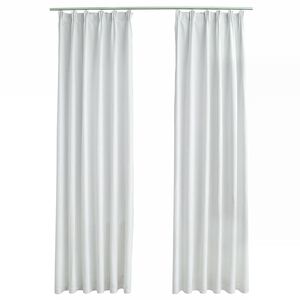 vidaXL Cortinas opacas con ganchos 2 piezas blanco crudo 140x245 cm