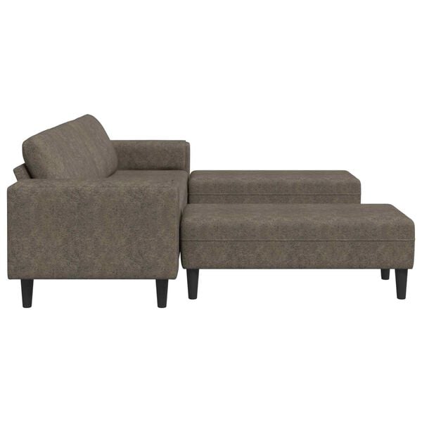 vidaXL Sofá de sala 3 pcs Gris oscuro