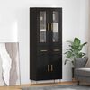 vidaXL Aparador alto con caj&oacute;n 2 pcs Roble Negro Madera de ingenier&iacute;a