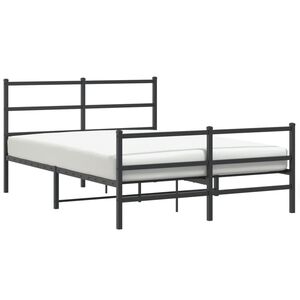 vidaXL Estructura cama sin colch&oacute;n con estribo metal negro 135x190 cm