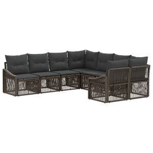 vidaXL Conjunto de sof&aacute;s de jard&iacute;n 8 uds. 8-N&uacute;mero de plazas Gris