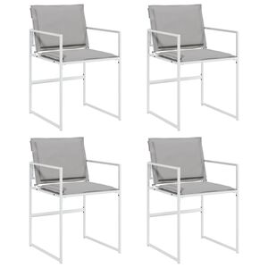 vidaXL Sillas de jard&iacute;n con cojines 4 uds acero y textilene blanco