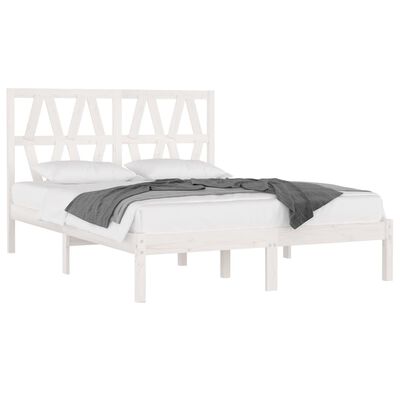 vidaXL Estructura de cama madera maciza de pino blanco 120x200 cm