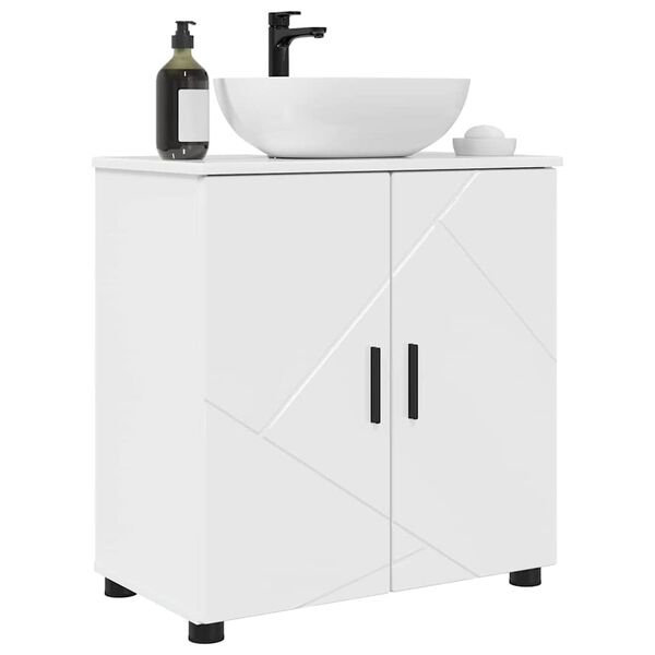 vidaXL Gabinete de Ba&ntilde;o con almacenamiento brillante 61 x 35 x 64 cm