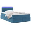 vidaXL Cama con almacenamiento y LED Azul 120 x 190 cm Terciopelo