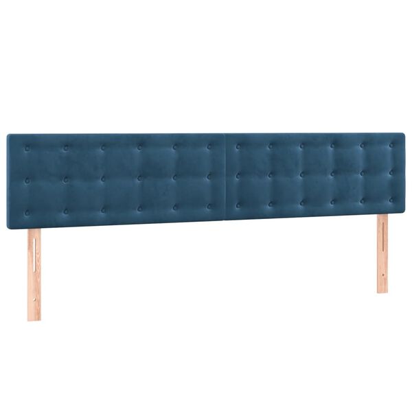 vidaXL Cabeceros 2 unidades de terciopelo azul oscuro 80x5x78/88 cm