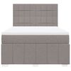 vidaXL Cama box spring con colch&oacute;n tela gris taupe 140x200 cm