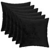 vidaXL Funda de almohada 6 pcs HEERLEN Negro 30 x 30 cm Franela