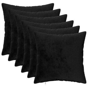 vidaXL Funda de almohada 6 pcs HEERLEN Negro 30 x 30 cm Franela