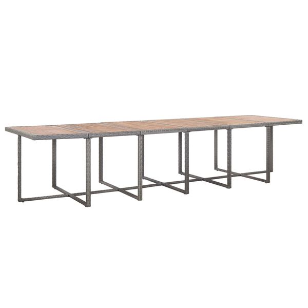 vidaXL Set de comedor de jard&iacute;n 17 pzas y cojines rat&aacute;n sint&eacute;tico gris