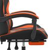 vidaXL Silla gaming con reposapi&eacute;s cuero sint&eacute;tico negro naranja