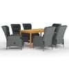 vidaXL Juego de comedor para jard&iacute;n de 7 piezas gris claro