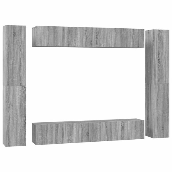 vidaXL Set de muebles para TV 10 pzas madera contrachapada gris Sonoma
