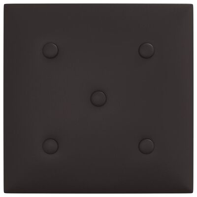 vidaXL Paneles de pared 12 uds cuero sintético negro 30x30 cm 1,08 m²