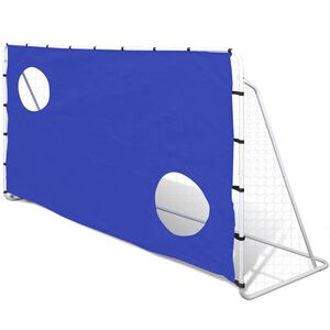 vidaXL Porter&iacute;a de f&uacute;tbol con pared de punter&iacute;a acero 240x92x150 cm