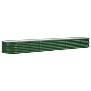 vidaXL Jardinera arriate acero galvanizado verde 368x80x36 cm