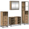 vidaXL Juego de muebles de ba&ntilde;o 4 uds. Roble artisan 80 x 33 x 60 cm