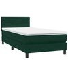 vidaXL Cama box spring con colch&oacute;n terciopelo verde oscuro 80x220 cm