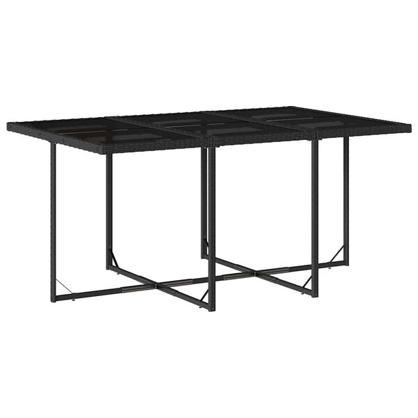 vidaXL Set de comedor jard&iacute;n 11 pzas con cojines rat&aacute;n sint&eacute;tico negro