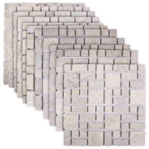 vidaXL Baldosas de Mosaico Crema 30 x 30 cm M&aacute;rmol