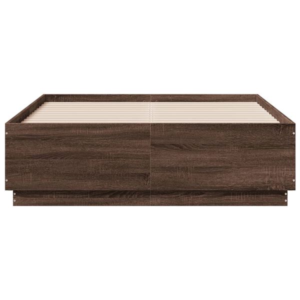 vidaXL Estructura de cama madera de ingenier&iacute;a marr&oacute;n roble 120x190 cm