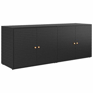 vidaXL Armario de jard&iacute;n negro 198x55,5x80 cm Rat&aacute;n sint&eacute;tico
