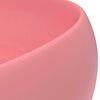 vidaXL Lavabo de lujo redondo cer&aacute;mica rosa mate 40x15 cm