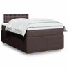 vidaXL Cama box spring con colch&oacute;n tela marr&oacute;n oscuro 120x190 cm