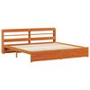 vidaXL Estructura de cama 2 pcs Marr&oacute;n cera Madera de Pino Macizo