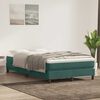 vidaXL Cama box spring sin colch&oacute;n terciopelo verde oscuro 120x210 cm
