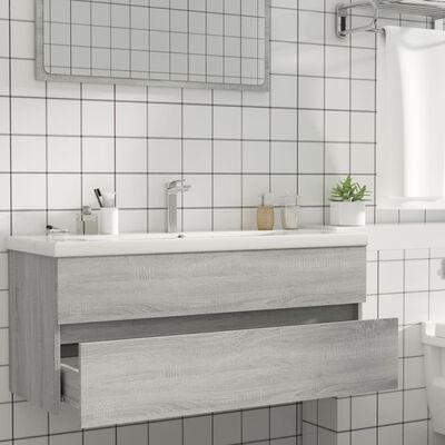 vidaXL Mueble de lavabo madera de ingeniería gris Sonoma 100x38,5x45cm